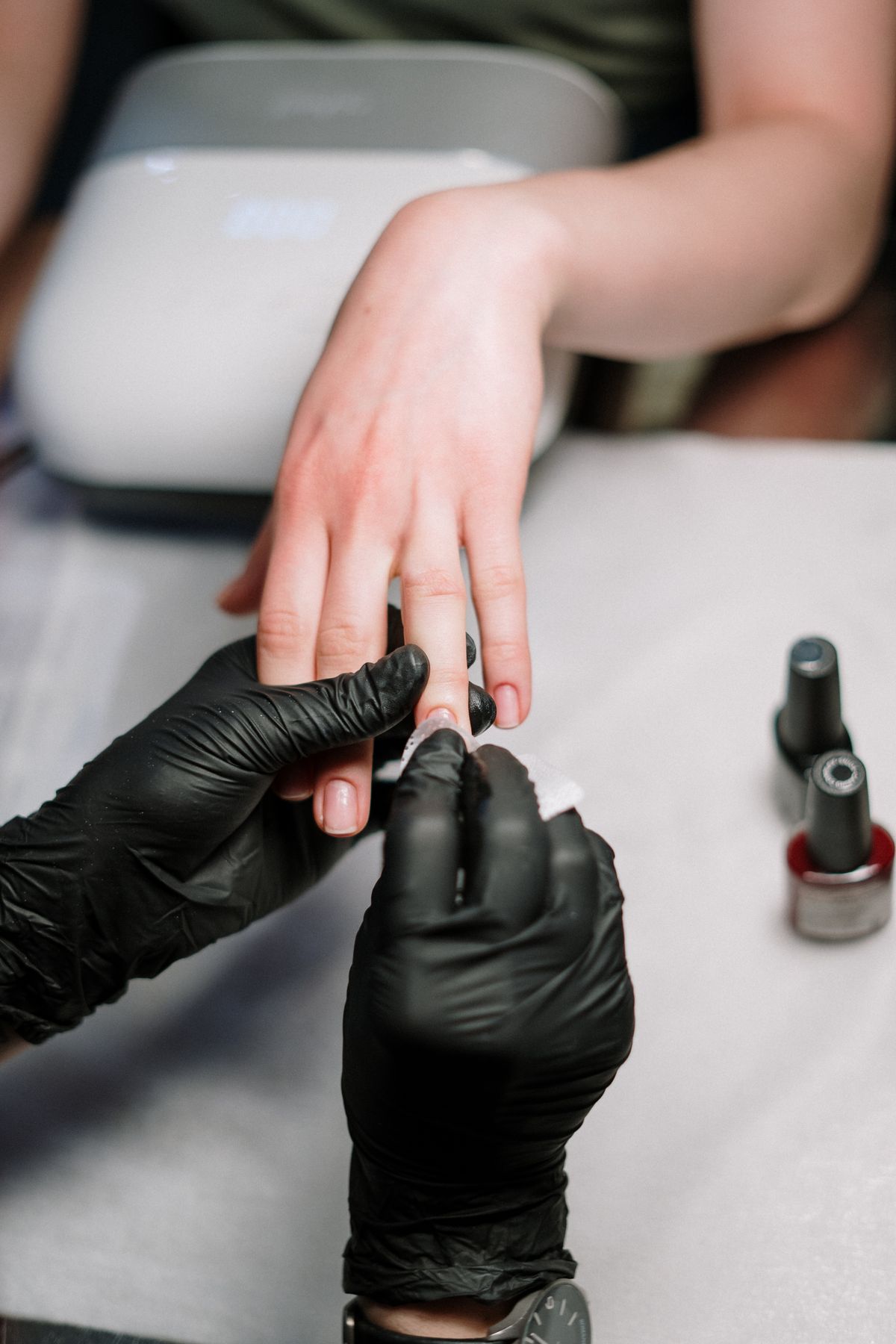 Manicure in progress at Nails by Mayi, East Harlem